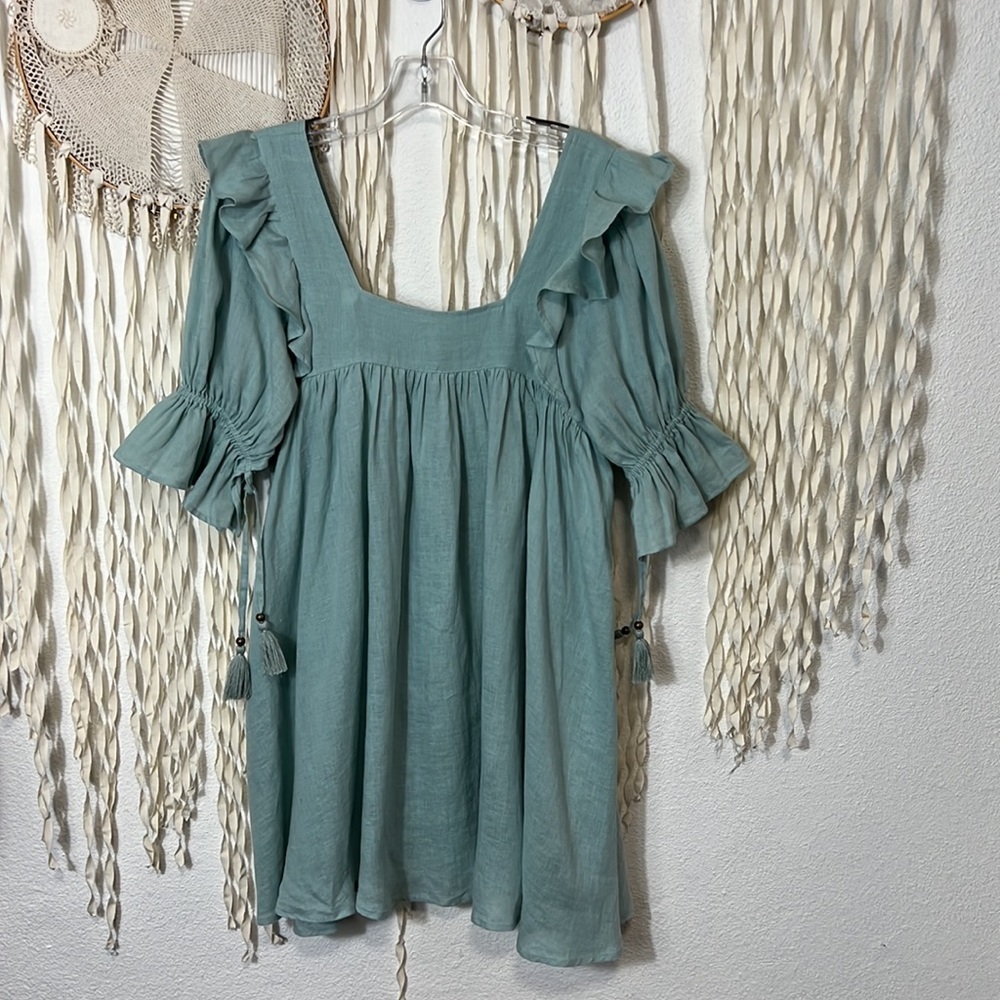Spell Mint Green Ruffled Mini Dress - Picture 8 of 14